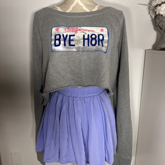 Oversized cozy crop gray sweatshirt - Picture 7 of 7